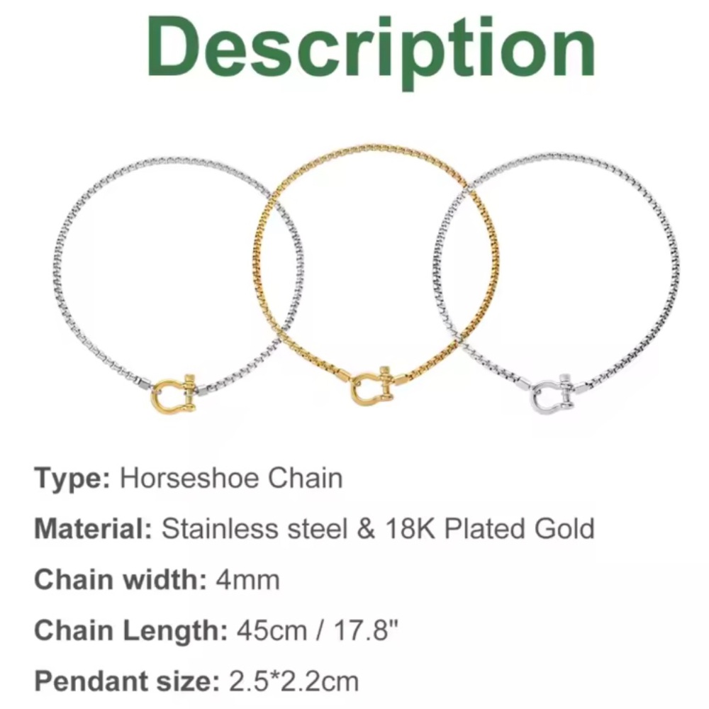 18k Gold Plated HERRADURA MIX NECKLACE - Picture 11 of 13